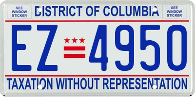 DC license plate EZ4950