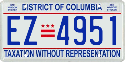 DC license plate EZ4951