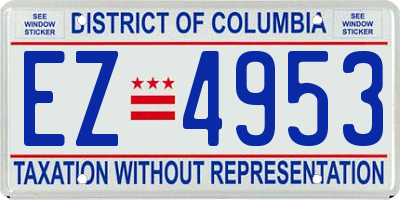 DC license plate EZ4953