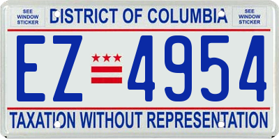 DC license plate EZ4954