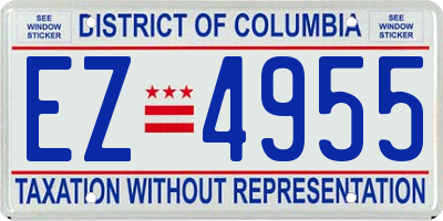 DC license plate EZ4955