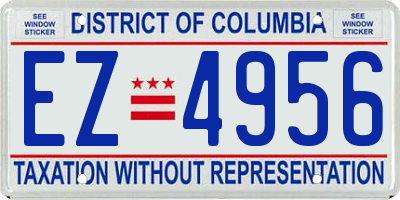 DC license plate EZ4956