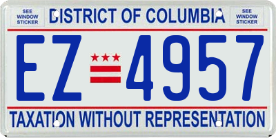 DC license plate EZ4957