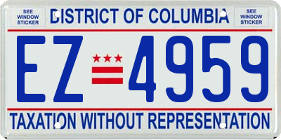 DC license plate EZ4959