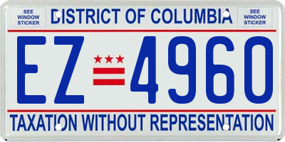 DC license plate EZ4960