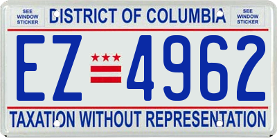 DC license plate EZ4962