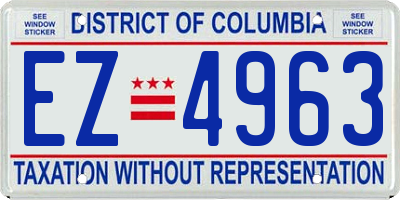 DC license plate EZ4963