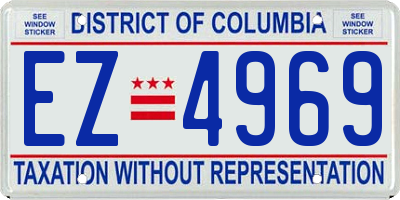 DC license plate EZ4969