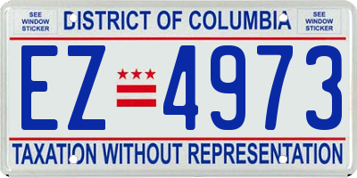 DC license plate EZ4973