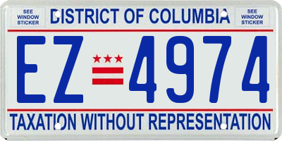 DC license plate EZ4974