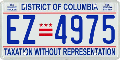 DC license plate EZ4975