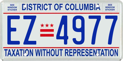 DC license plate EZ4977