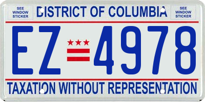 DC license plate EZ4978