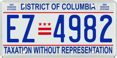 DC license plate EZ4982