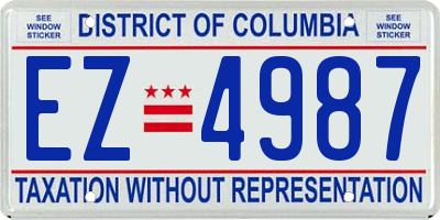 DC license plate EZ4987