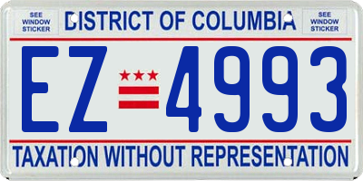 DC license plate EZ4993