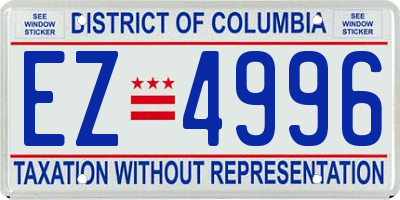 DC license plate EZ4996