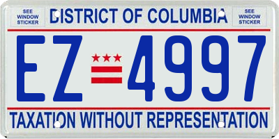 DC license plate EZ4997