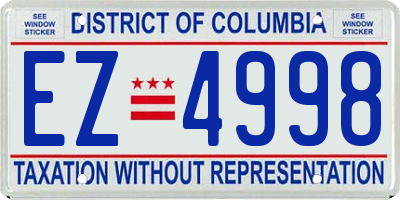 DC license plate EZ4998