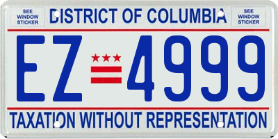 DC license plate EZ4999