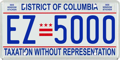 DC license plate EZ5000