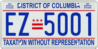 DC license plate EZ5001