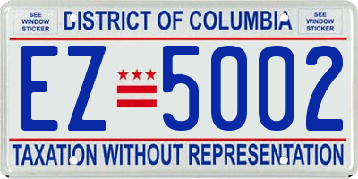 DC license plate EZ5002