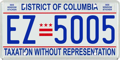 DC license plate EZ5005