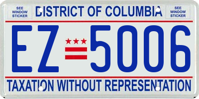 DC license plate EZ5006