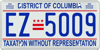 DC license plate EZ5009