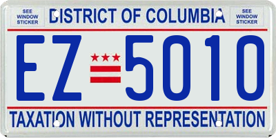 DC license plate EZ5010