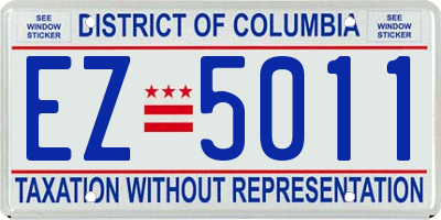 DC license plate EZ5011