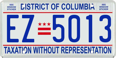 DC license plate EZ5013