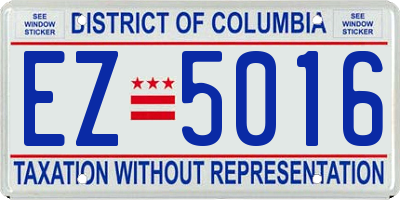 DC license plate EZ5016