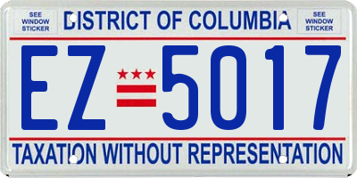 DC license plate EZ5017