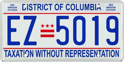 DC license plate EZ5019