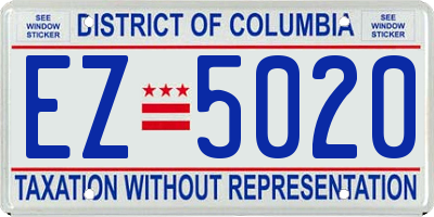 DC license plate EZ5020