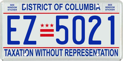 DC license plate EZ5021