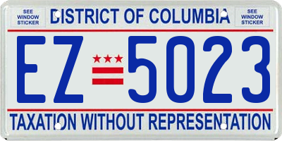 DC license plate EZ5023