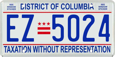 DC license plate EZ5024