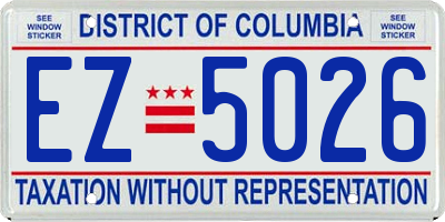 DC license plate EZ5026