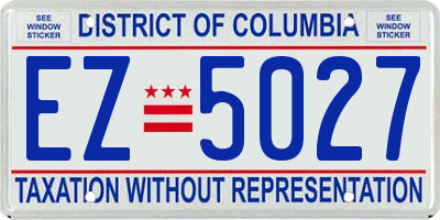 DC license plate EZ5027