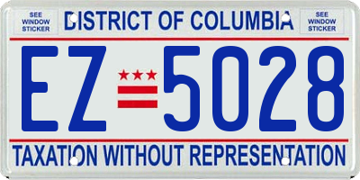 DC license plate EZ5028