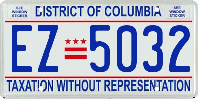 DC license plate EZ5032