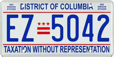 DC license plate EZ5042