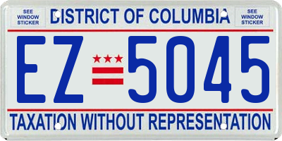 DC license plate EZ5045