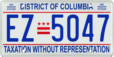 DC license plate EZ5047