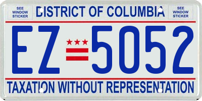 DC license plate EZ5052