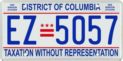 DC license plate EZ5057