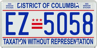 DC license plate EZ5058